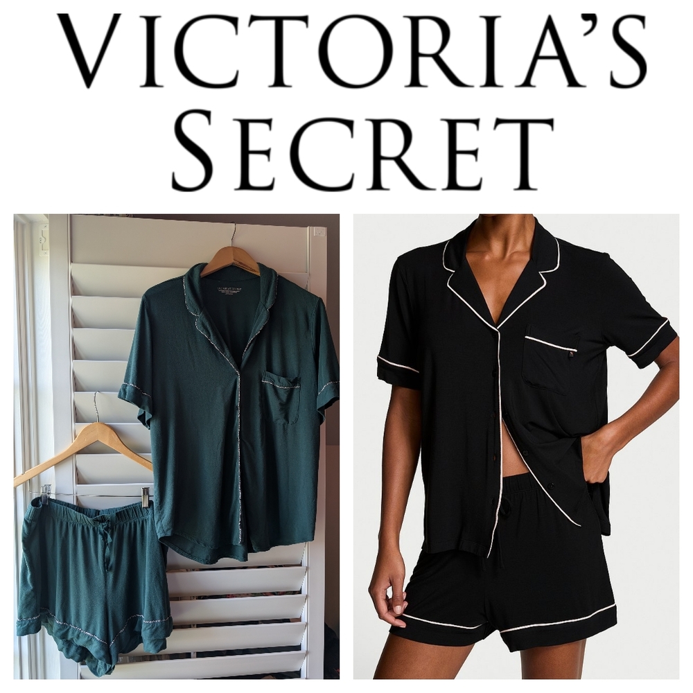 Victoria's SecretModal Soft Short Pajama Set green leopard